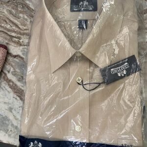 Stafford Men's Light Tan Dress Shirt